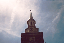 The steeple of the New York Avenue Presbyterian Church